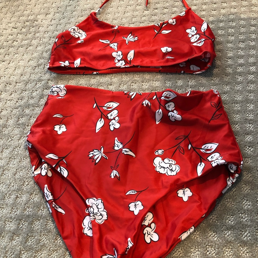 ASOS Red Floral Bikini Set